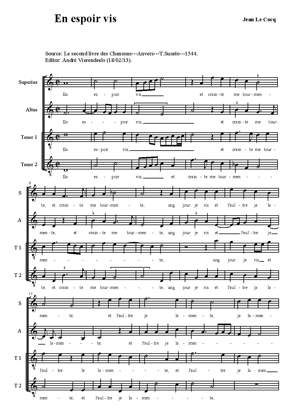 En espoir vis - Choir Script PDF Thumbnail