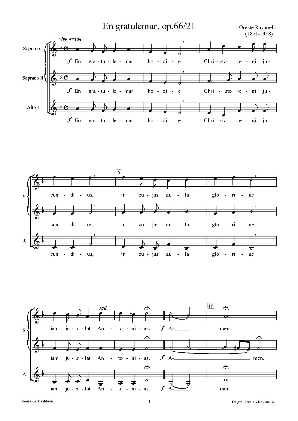 En gratulemur, op.66/21