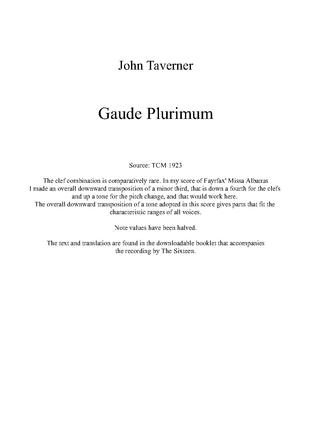 Gaude Plurimum