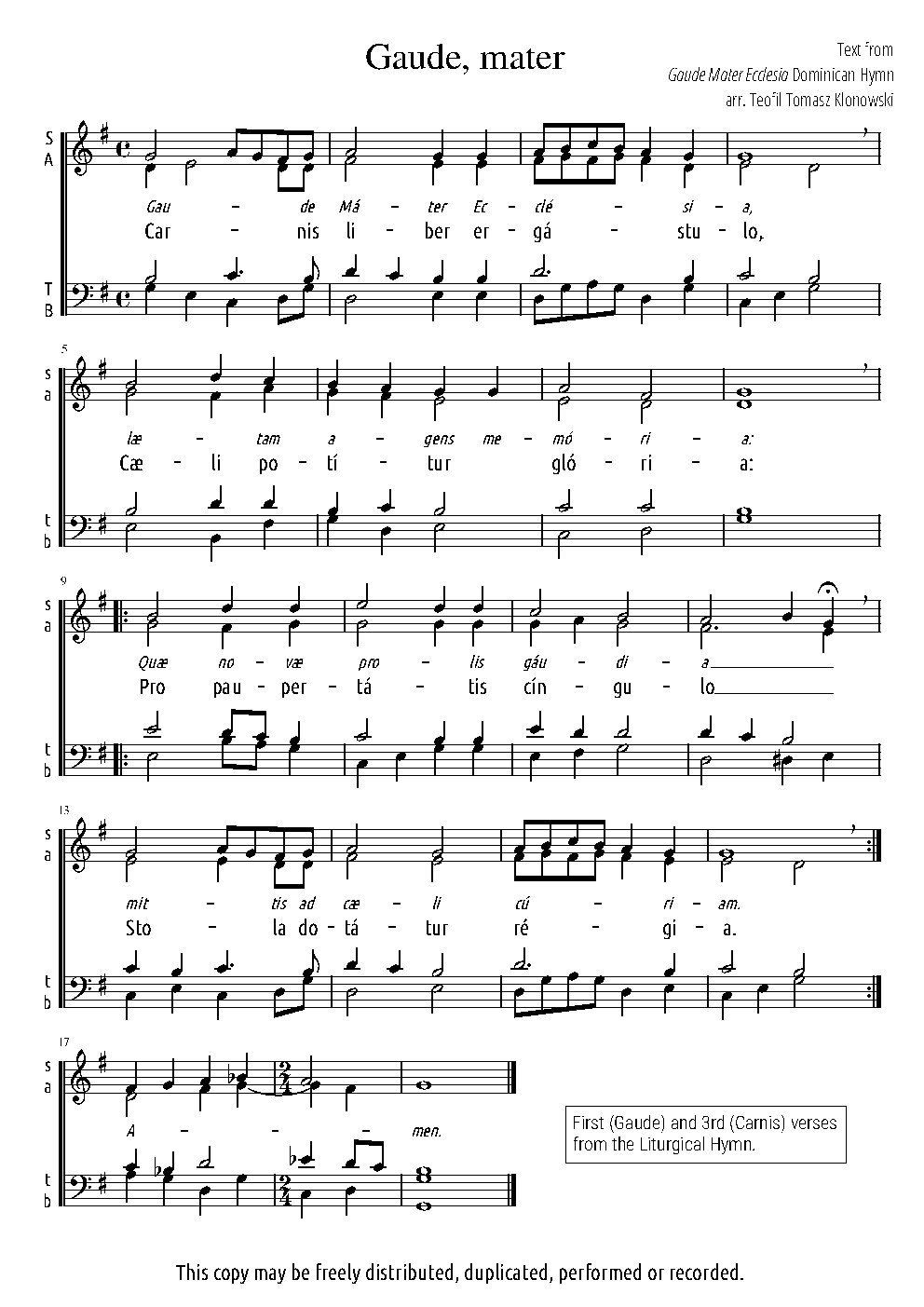 Gaude Mater Ecclesia