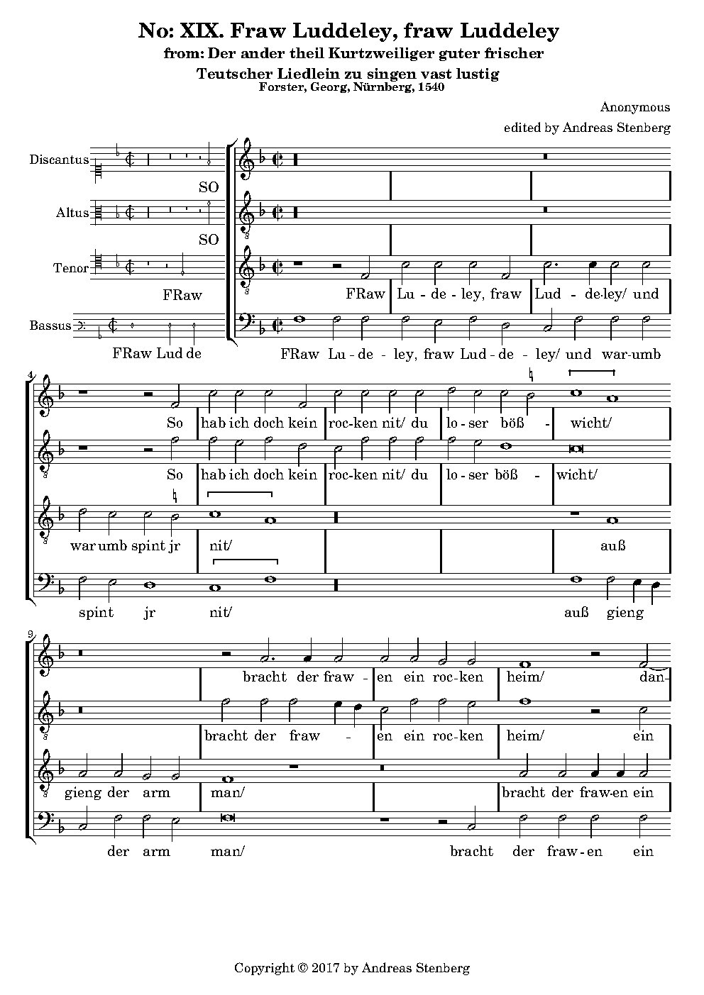 Fraw Luddeley, fraw Luddeley - Choir Script PDF Thumbnail