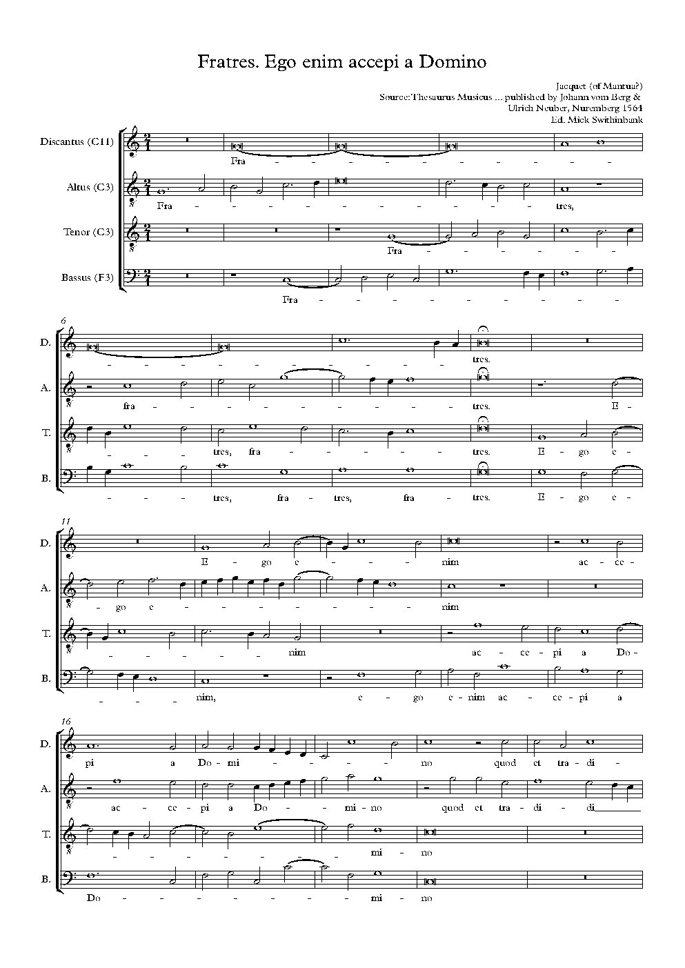 Fratres. Ego enim accepi a Domino - Choir Script PDF Thumbnail