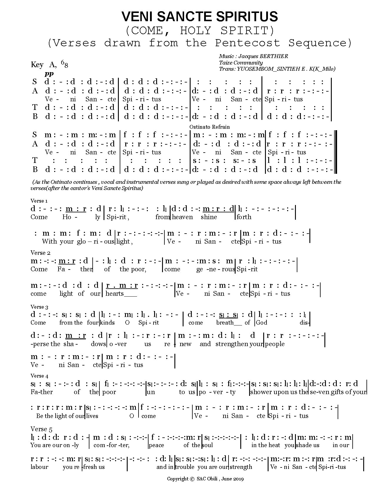 (Pentecost) Veni Sante Spiritus - Jacques Betthier