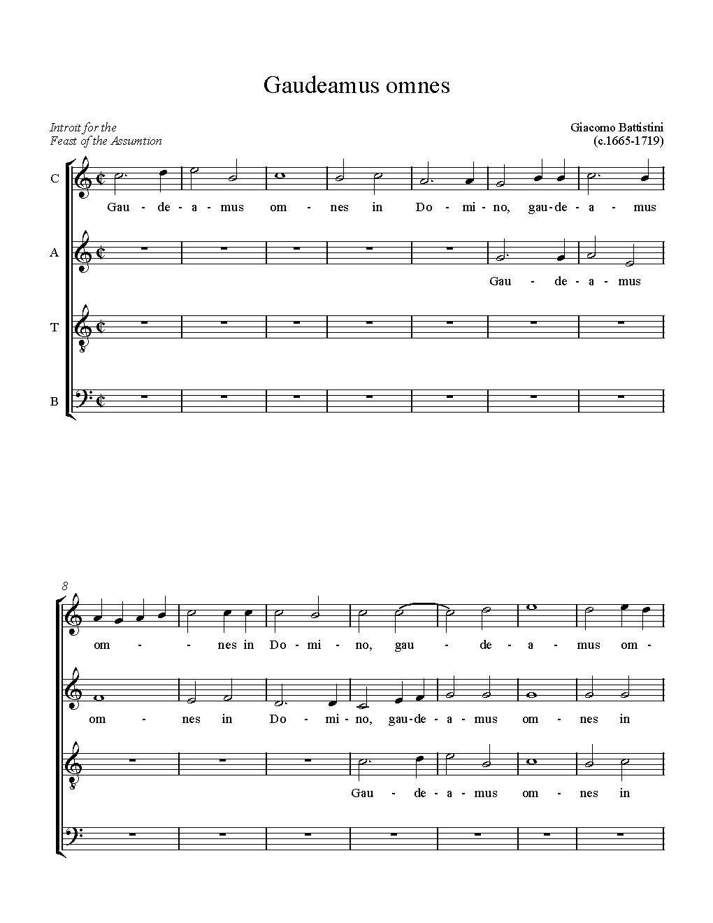 Gaudeamus omnes - Choir Script PDF Thumbnail