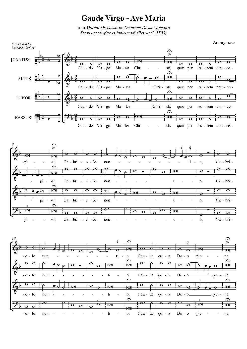 Gaude virgo - Ave Maria