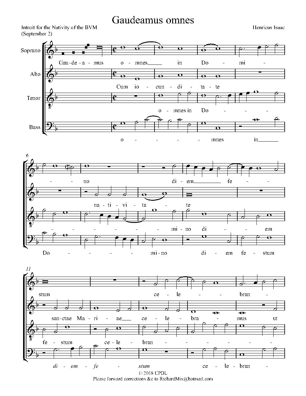 Gaudeamus omnes (Nativity)