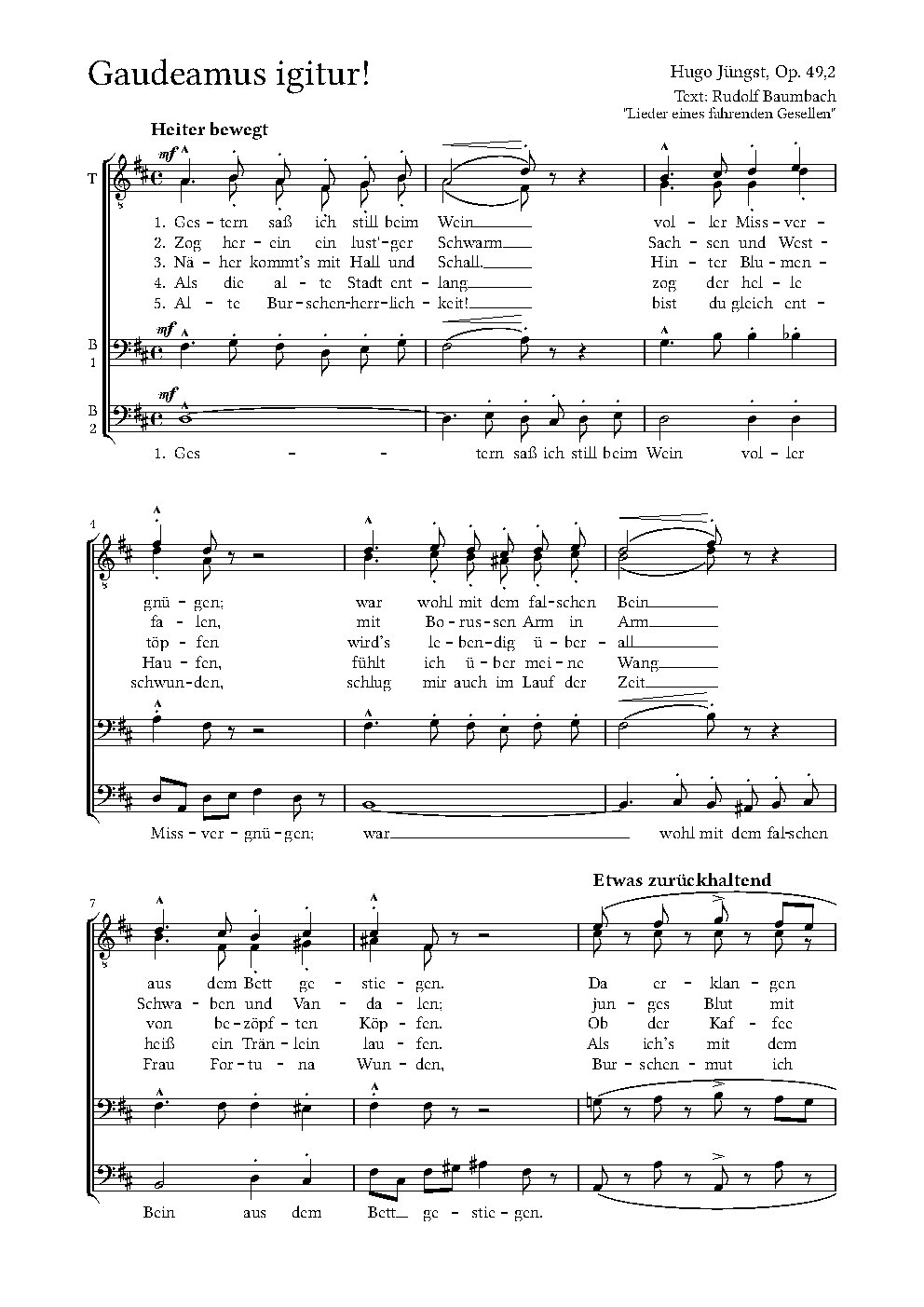Gaudeamus igitur!, Op. 49,2 - Choir Script PDF Thumbnail