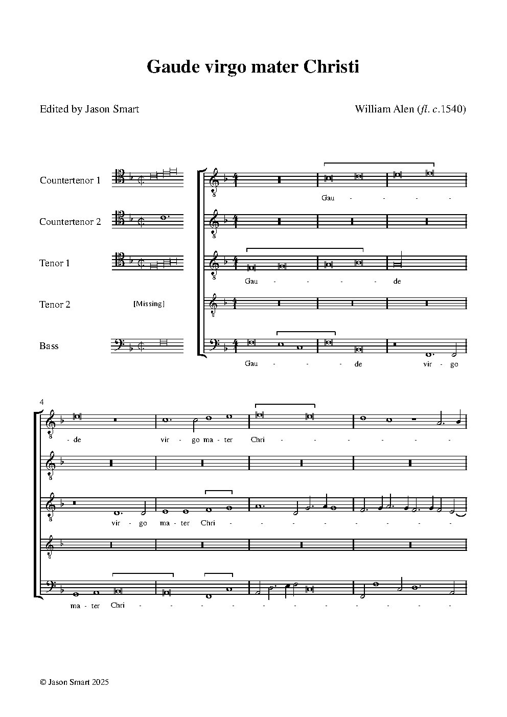 Gaude virgo mater Christi - Choir Script PDF Thumbnail