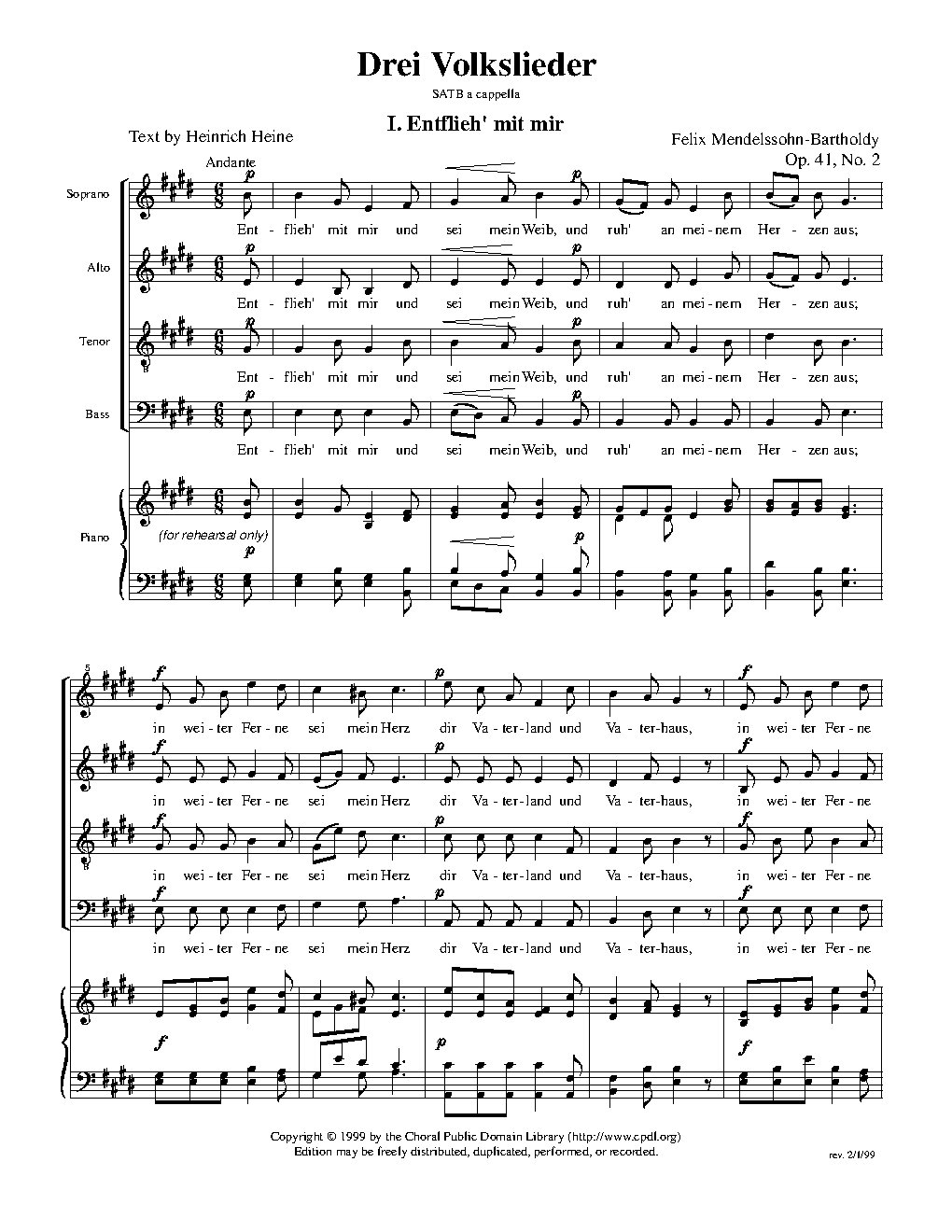 Entflieh' mit mir, Op. 41, No. 2