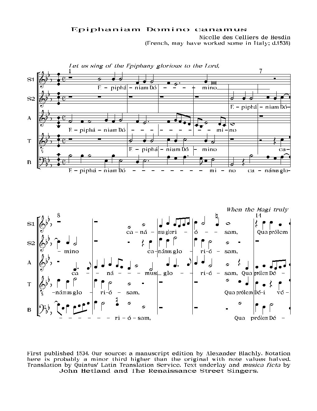 Epiphaniam Domino canamus