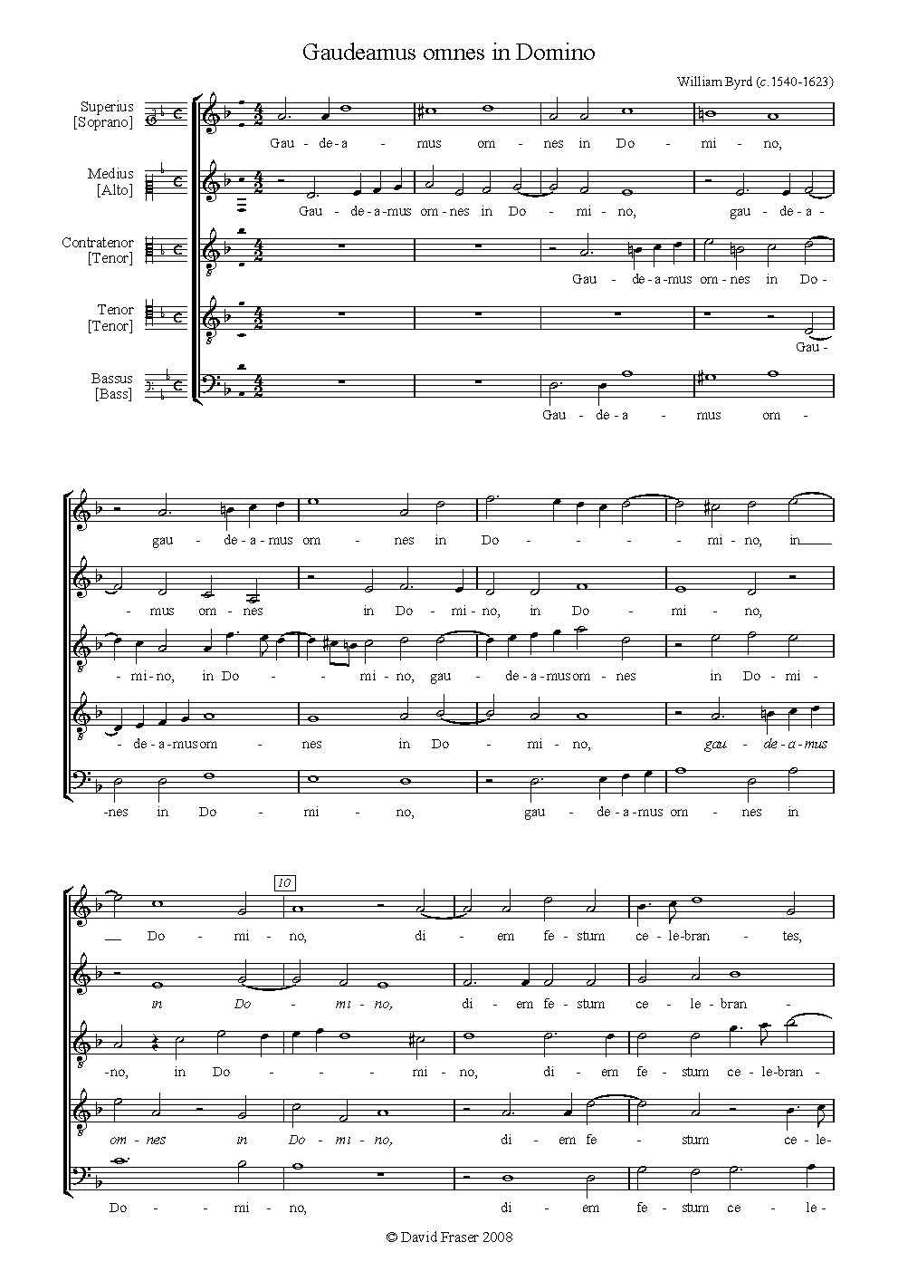 Gaudeamus omnes in Domino - Choir Script PDF Thumbnail