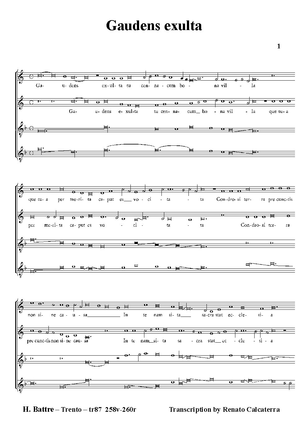 Gaudens exulta - Choir Script PDF Thumbnail