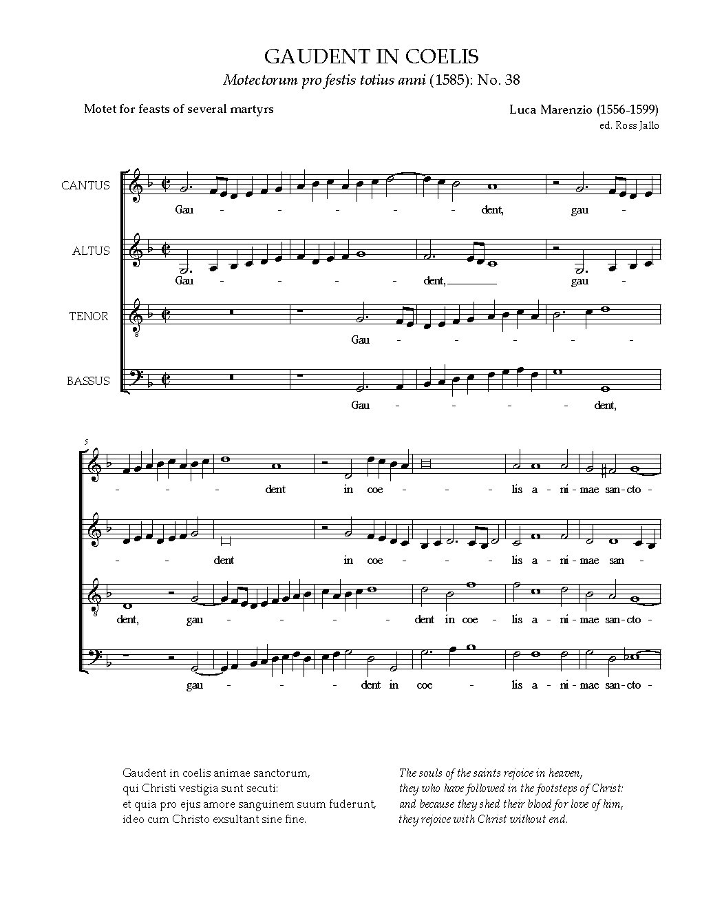 Gaudent in coelis - Choir Script PDF Thumbnail
