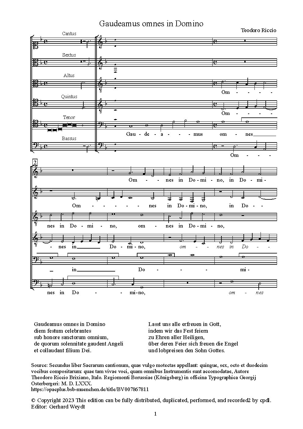 Gaudeamus omnes in Domino