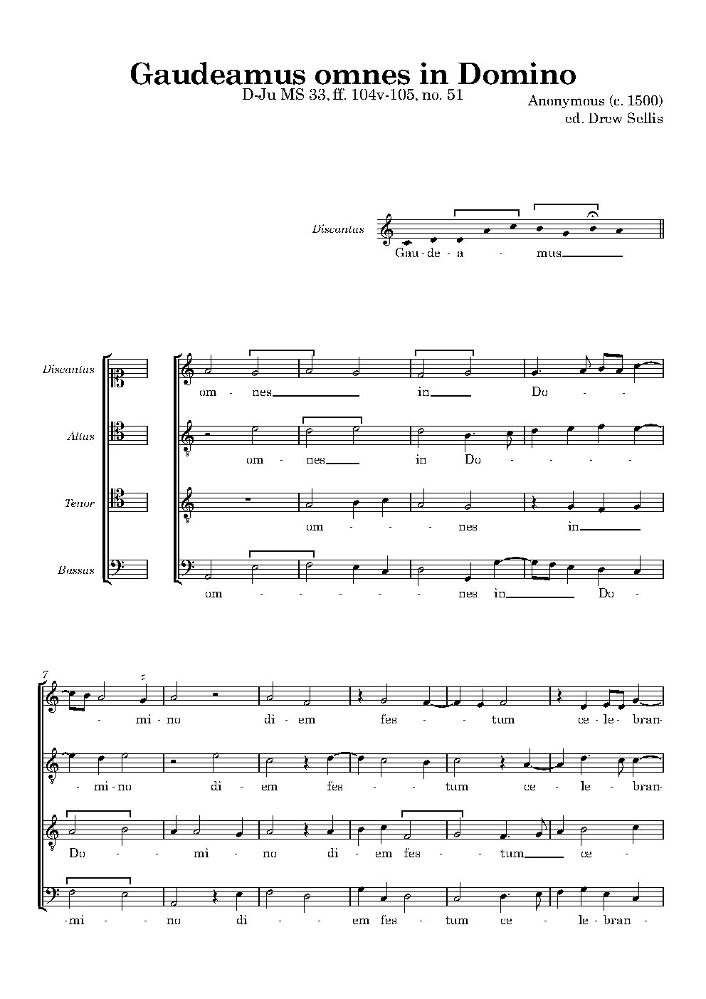 Gaudeamus omnes in Domino (D-Ju MS 33)