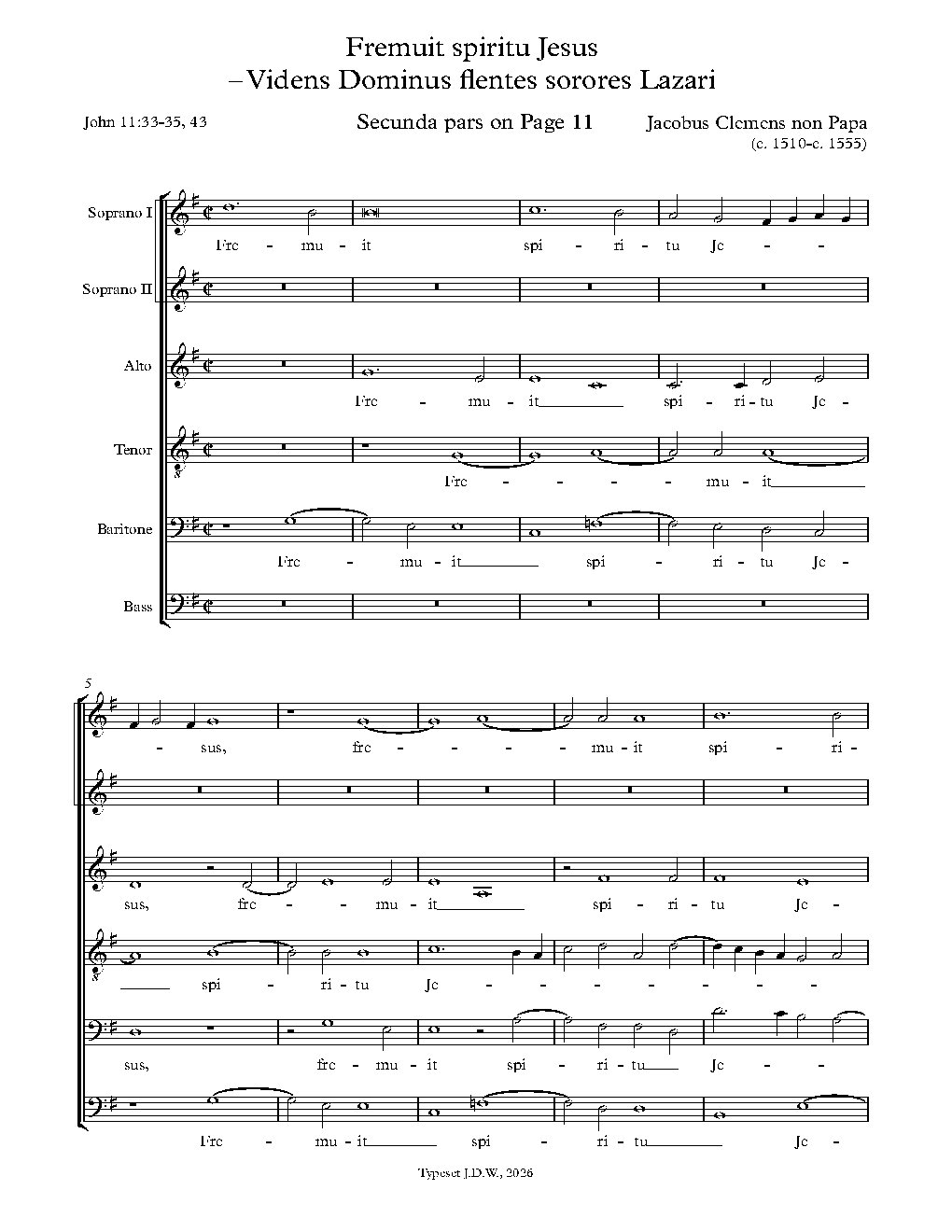 Fremuit spiritu Jesus - Choir Script PDF Thumbnail