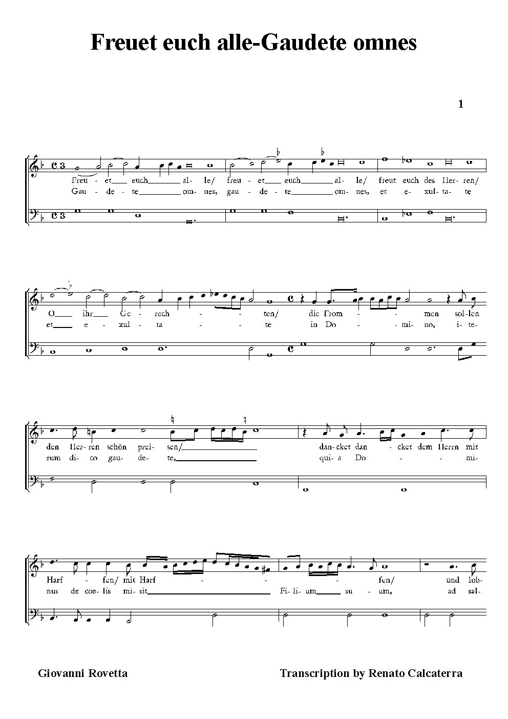 Freuet euch alle-Gaudete omnes