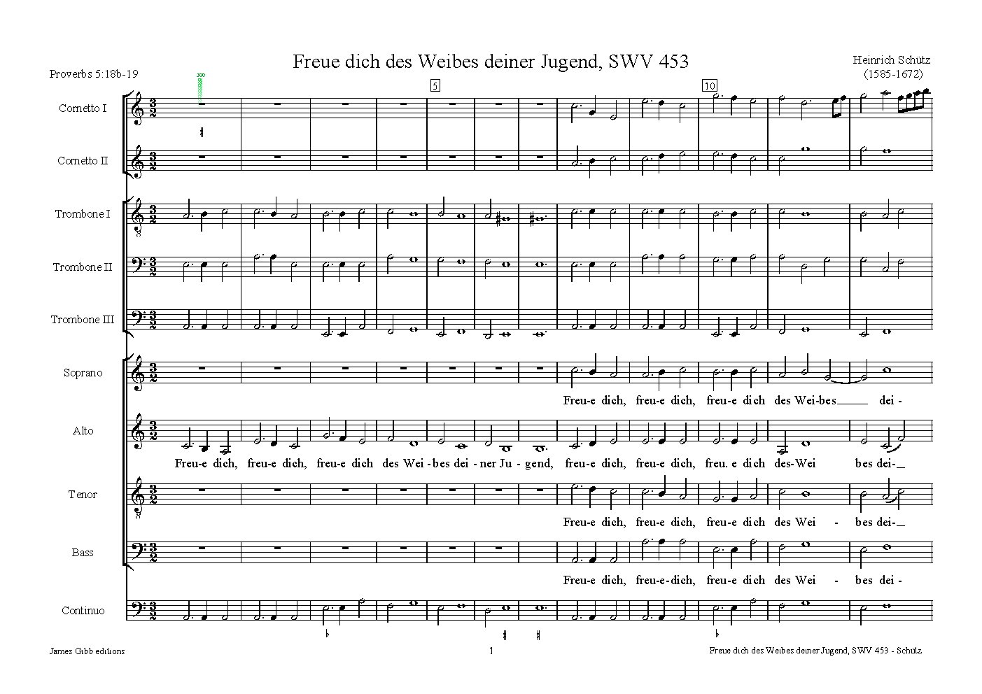 Freue dich des Weibes deiner Jugend, SWV 453