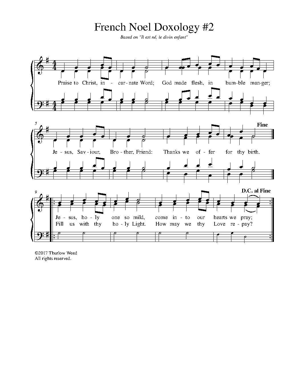 French Noel Doxology 2