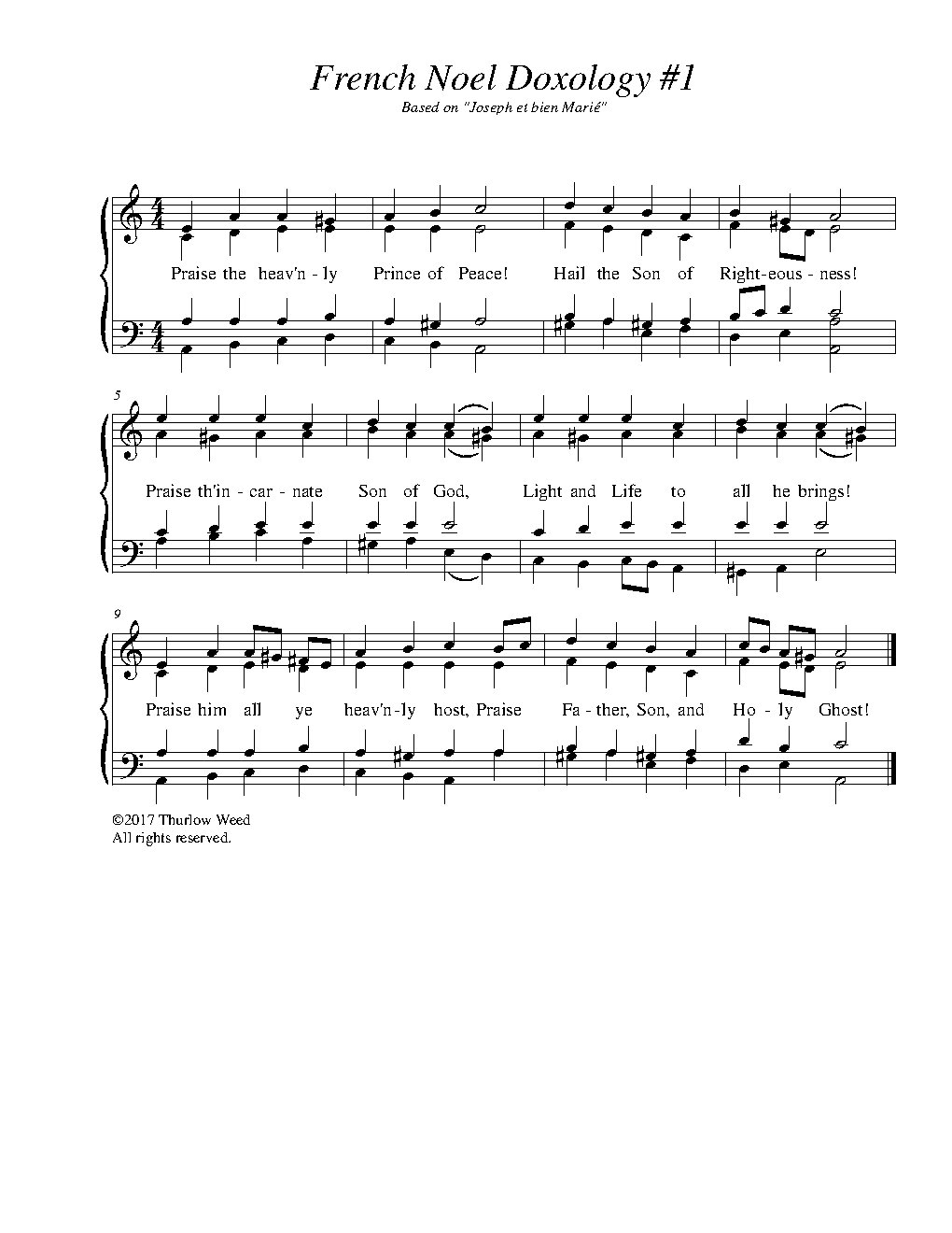 French Noel Doxology 1