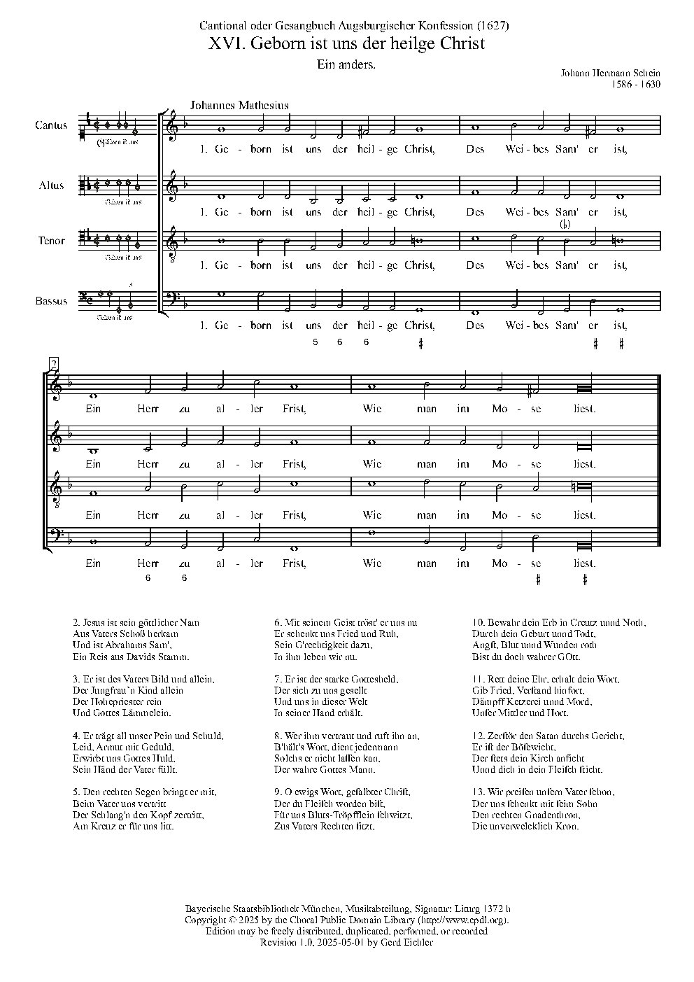 Geborn ist uns der Herre Christ - Choir Script PDF Thumbnail