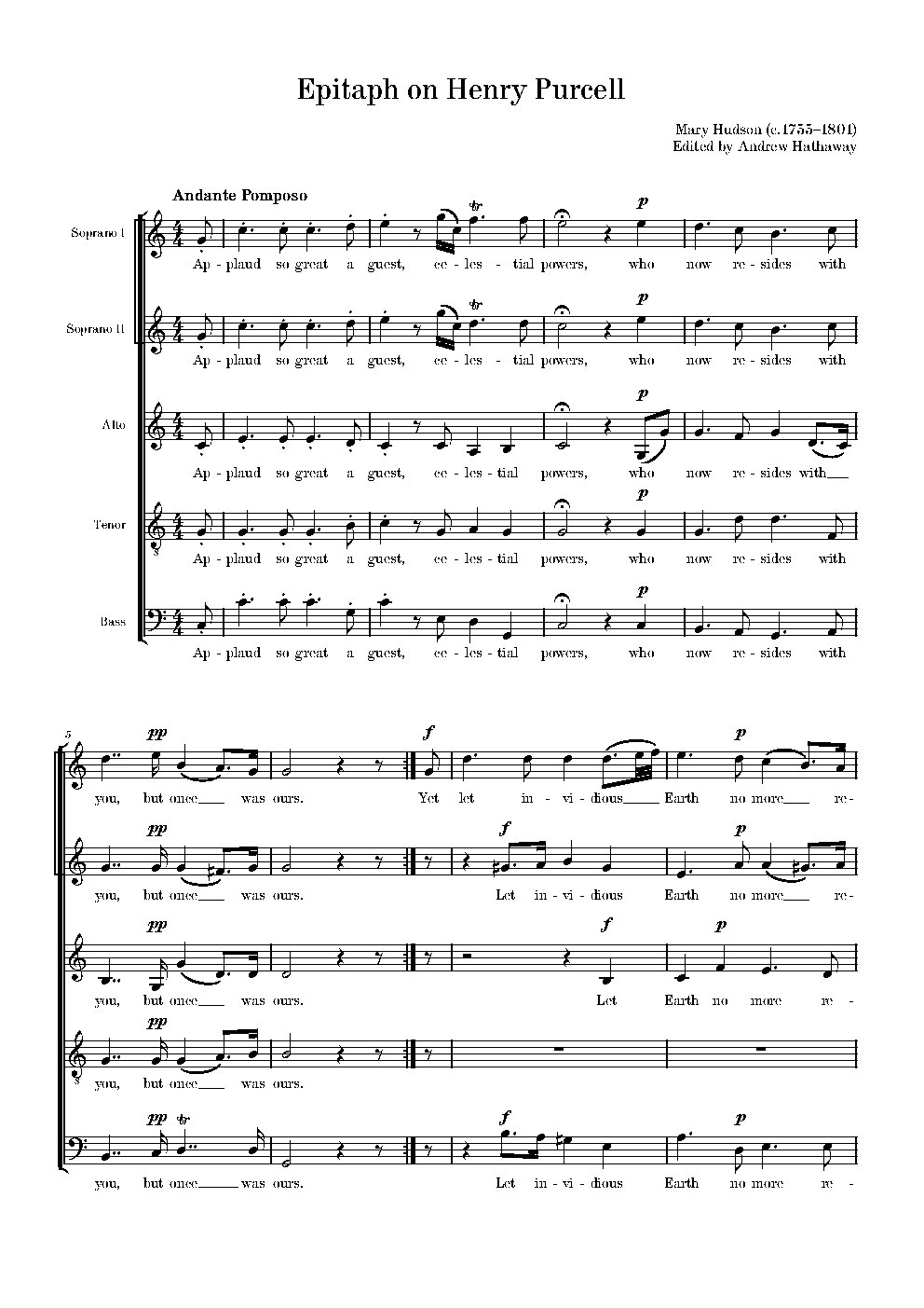 Epitaph on Henry Purcell