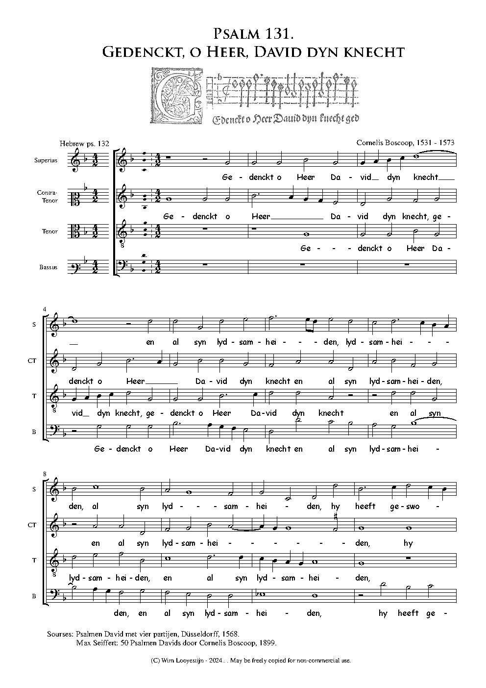 Gedenckt o Heer David-ps 131