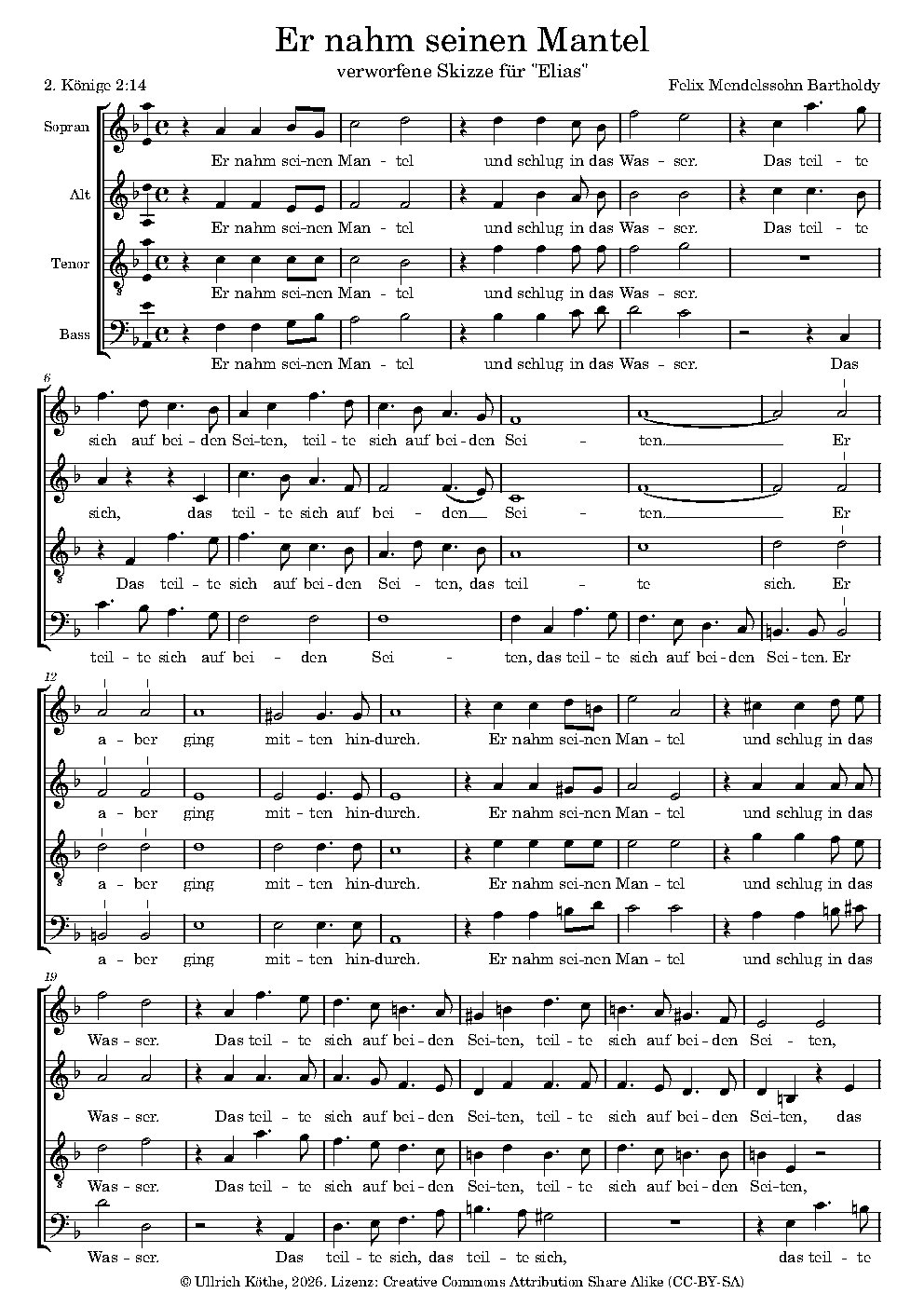 Er nahm seinen Mantel - Choir Script PDF Thumbnail