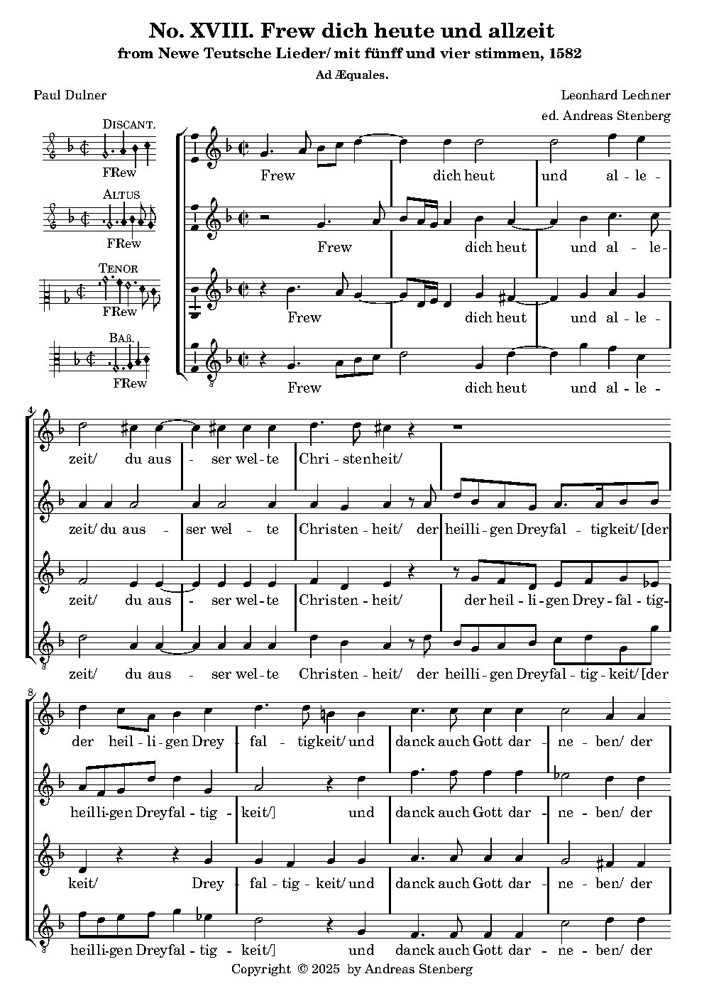 Frew dich heute und allzeit - Choir Script PDF Thumbnail