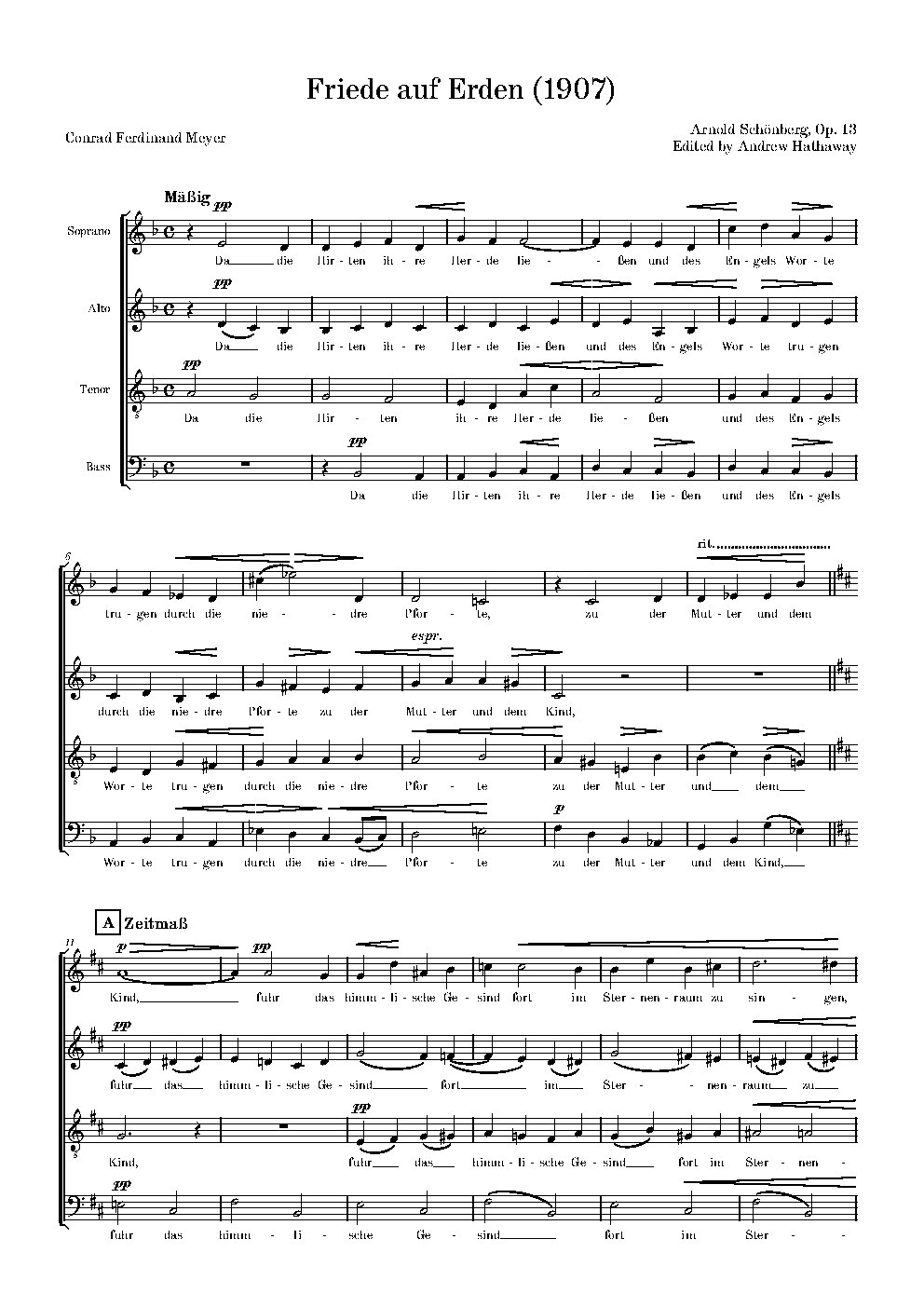 Friede auf Erden, Op. 13