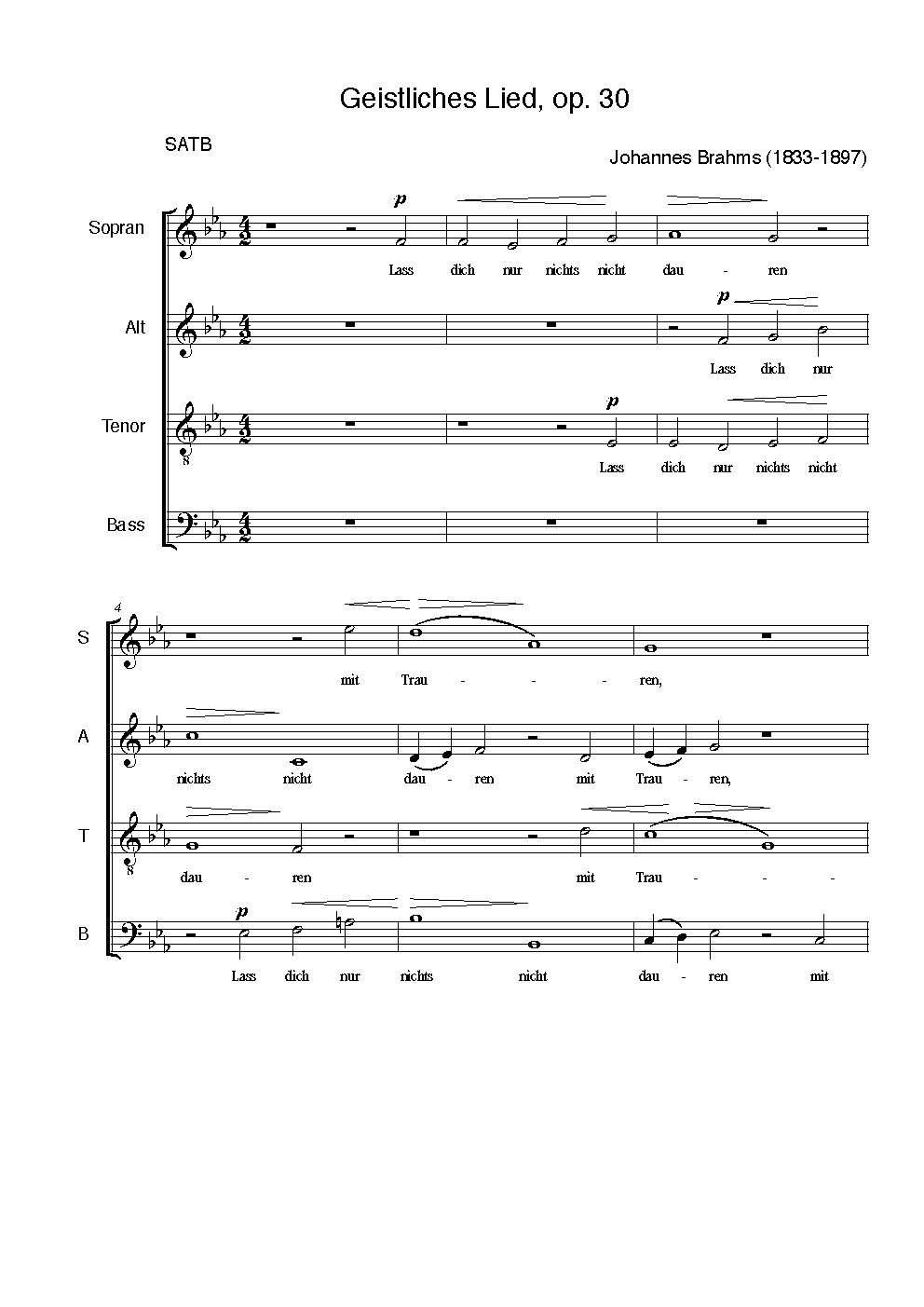 Geistliches Lied, Op. 30