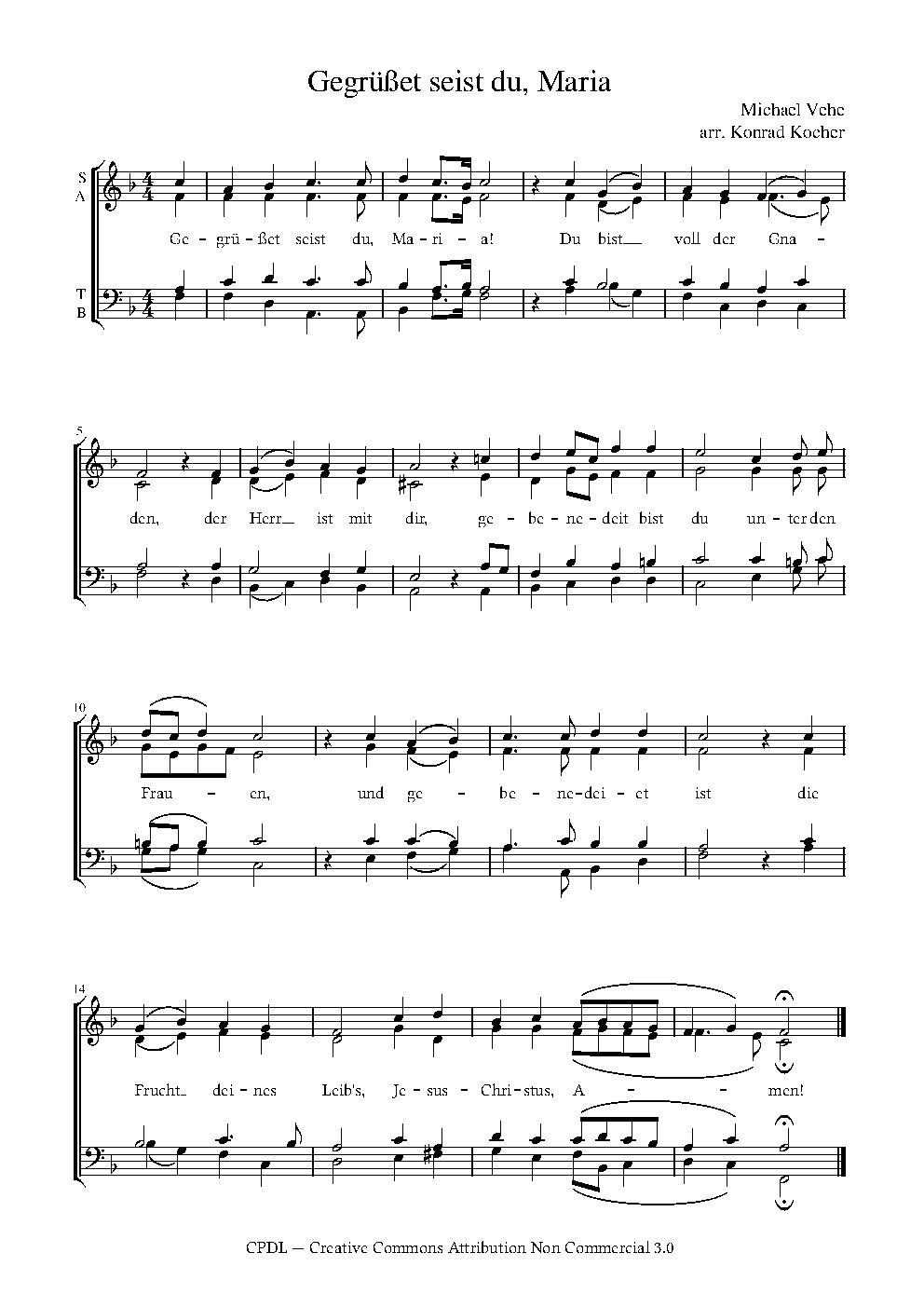 Gegrüßet seist du, Maria - Choir Script PDF Thumbnail