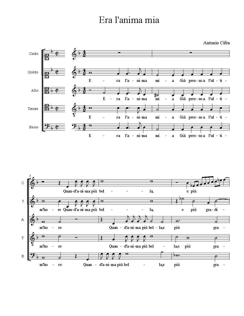 Era l'anima mia - Choir Script PDF Thumbnail