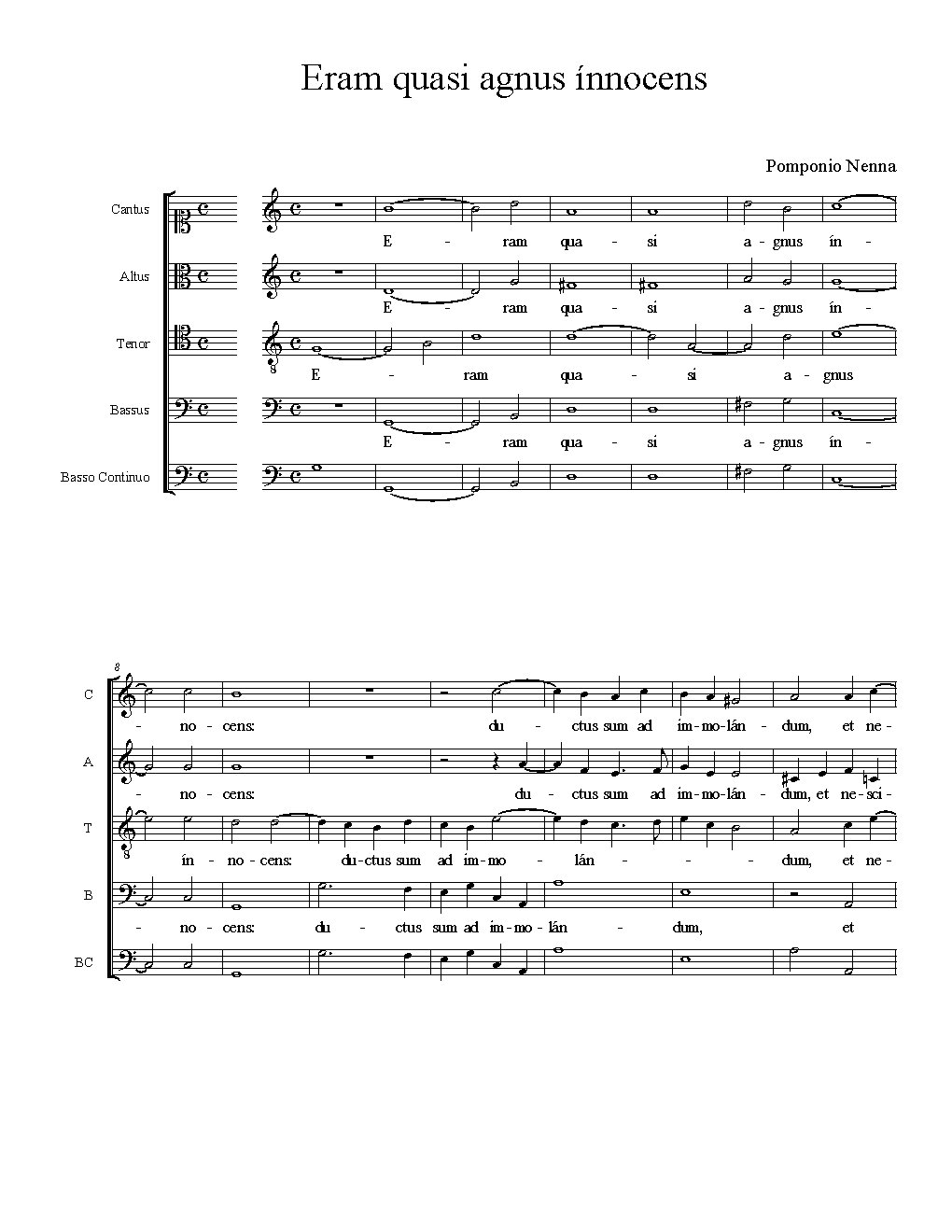 Eram quasi agnus ínnocens - Choir Script PDF Thumbnail