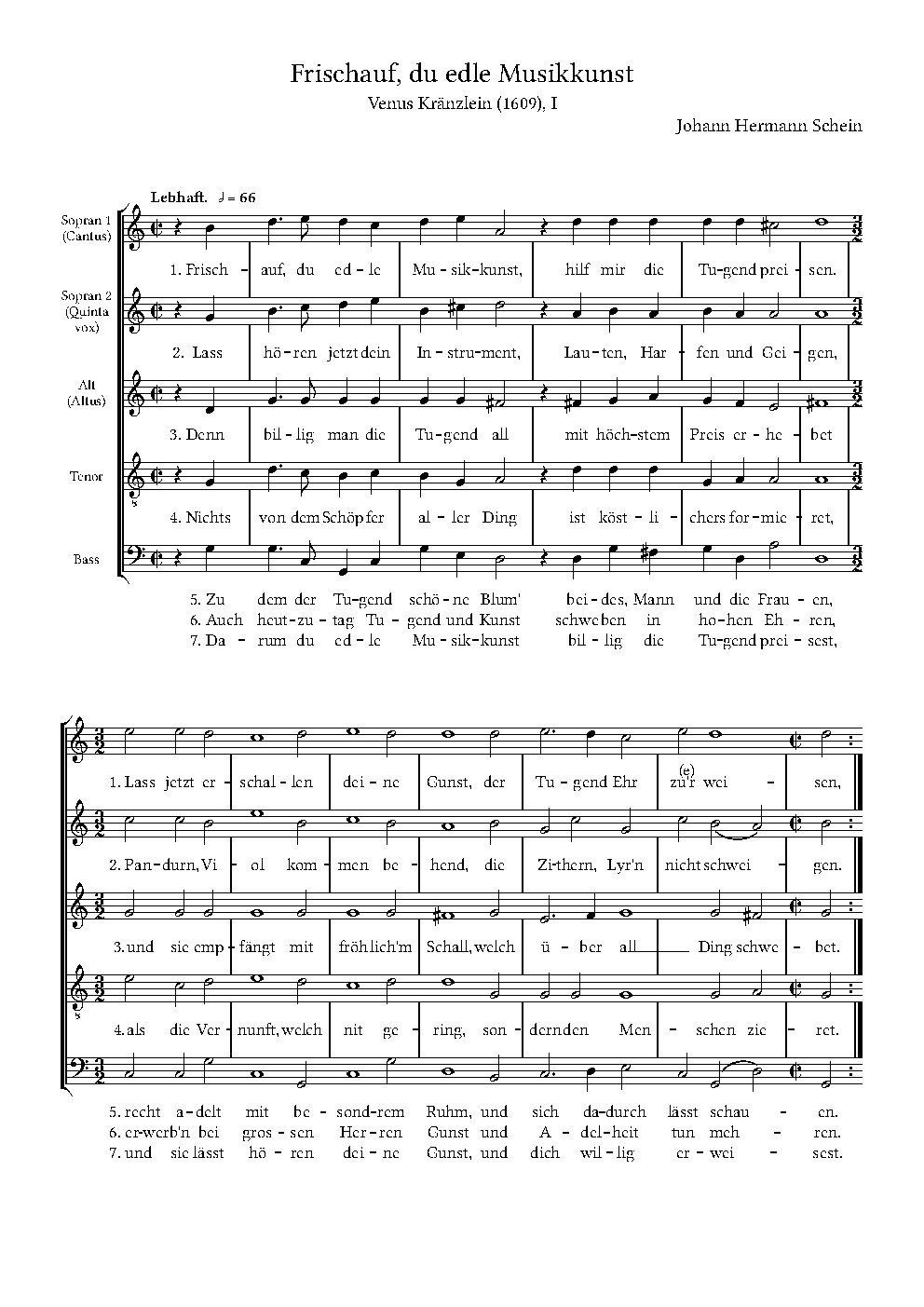 Frisch auf du edle Musikkunst - Choir Script PDF Thumbnail