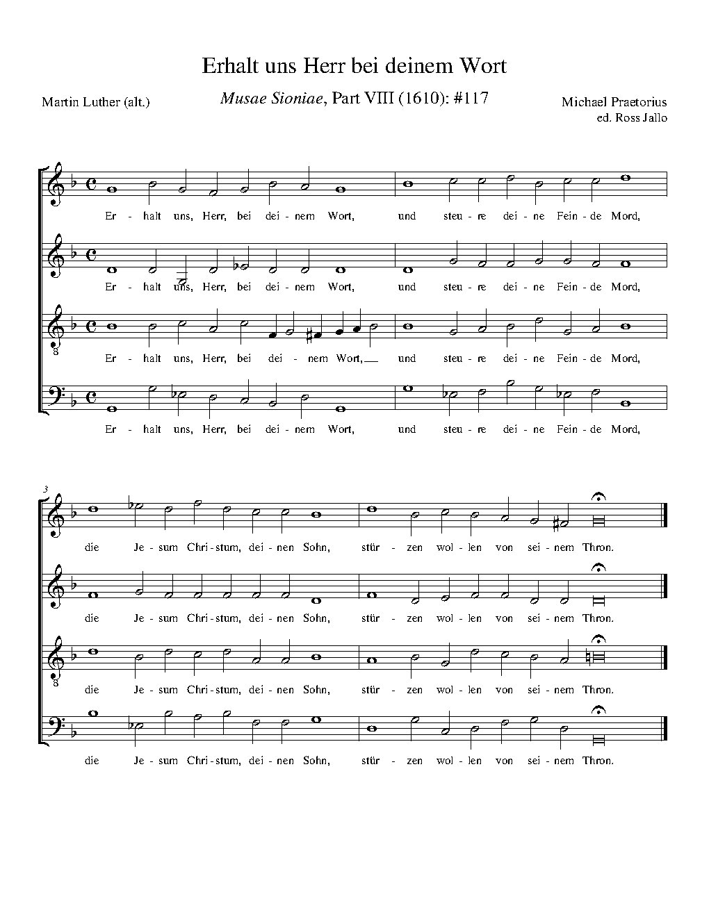 Erhalt uns Herr bei deinem Wort - Choir Script PDF Thumbnail