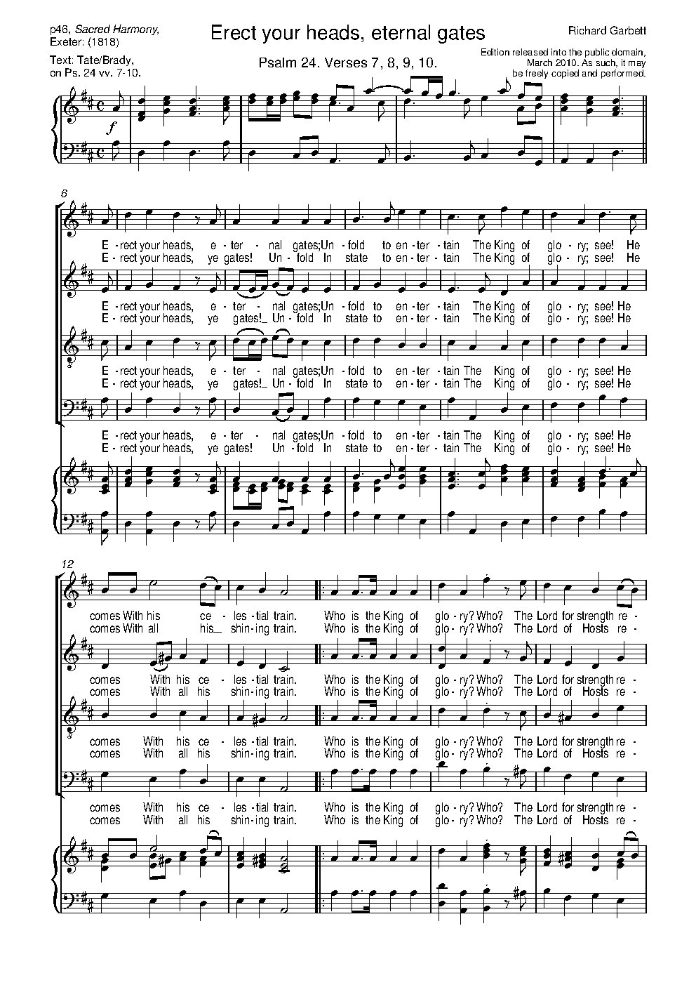 Erect your heads, eternal gates - Choir Script PDF Thumbnail