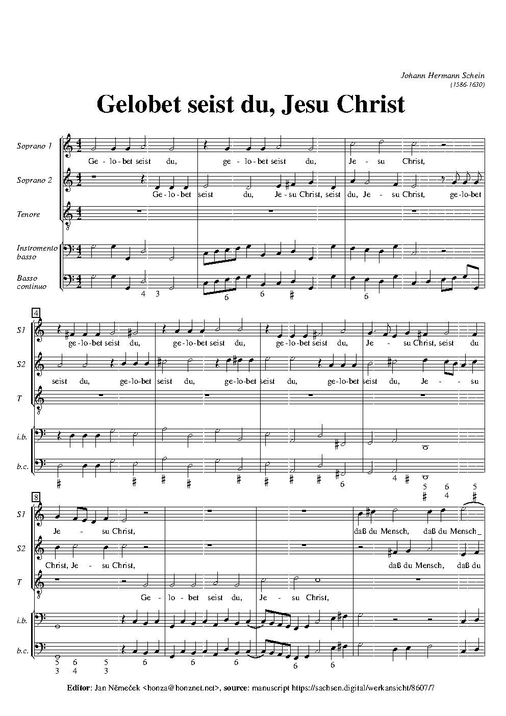 Gelobet seist du Jesu Christ - Choir Script PDF Thumbnail