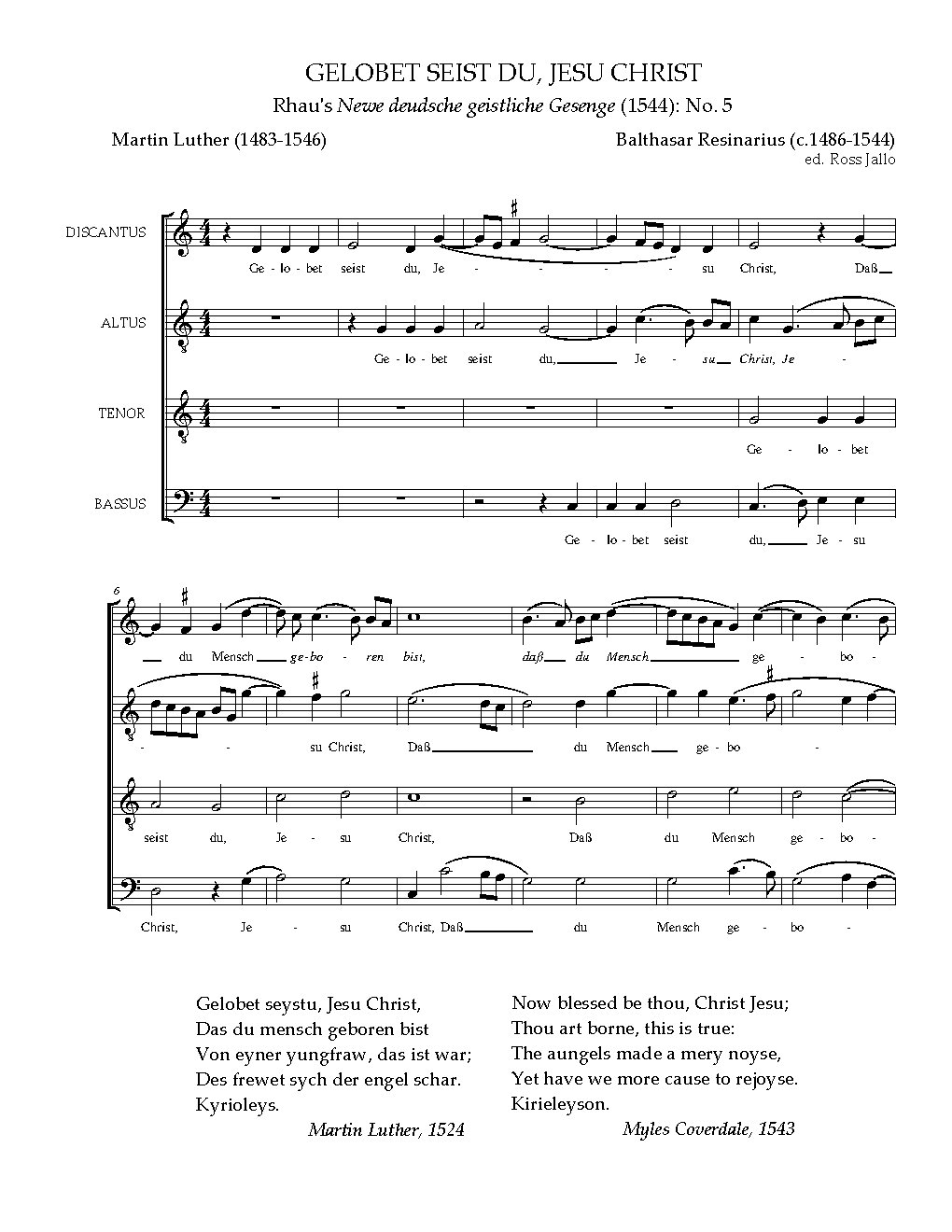 Gelobet seist du, Jesu Christ