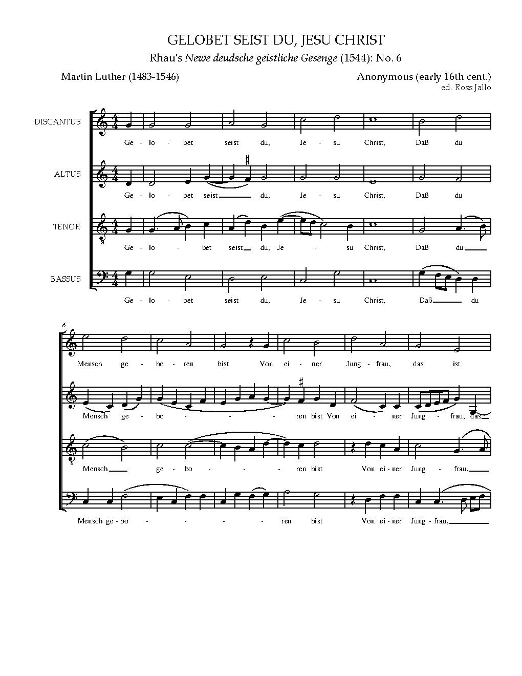 Gelobet seist du, Jesu Christ - Choir Script PDF Thumbnail