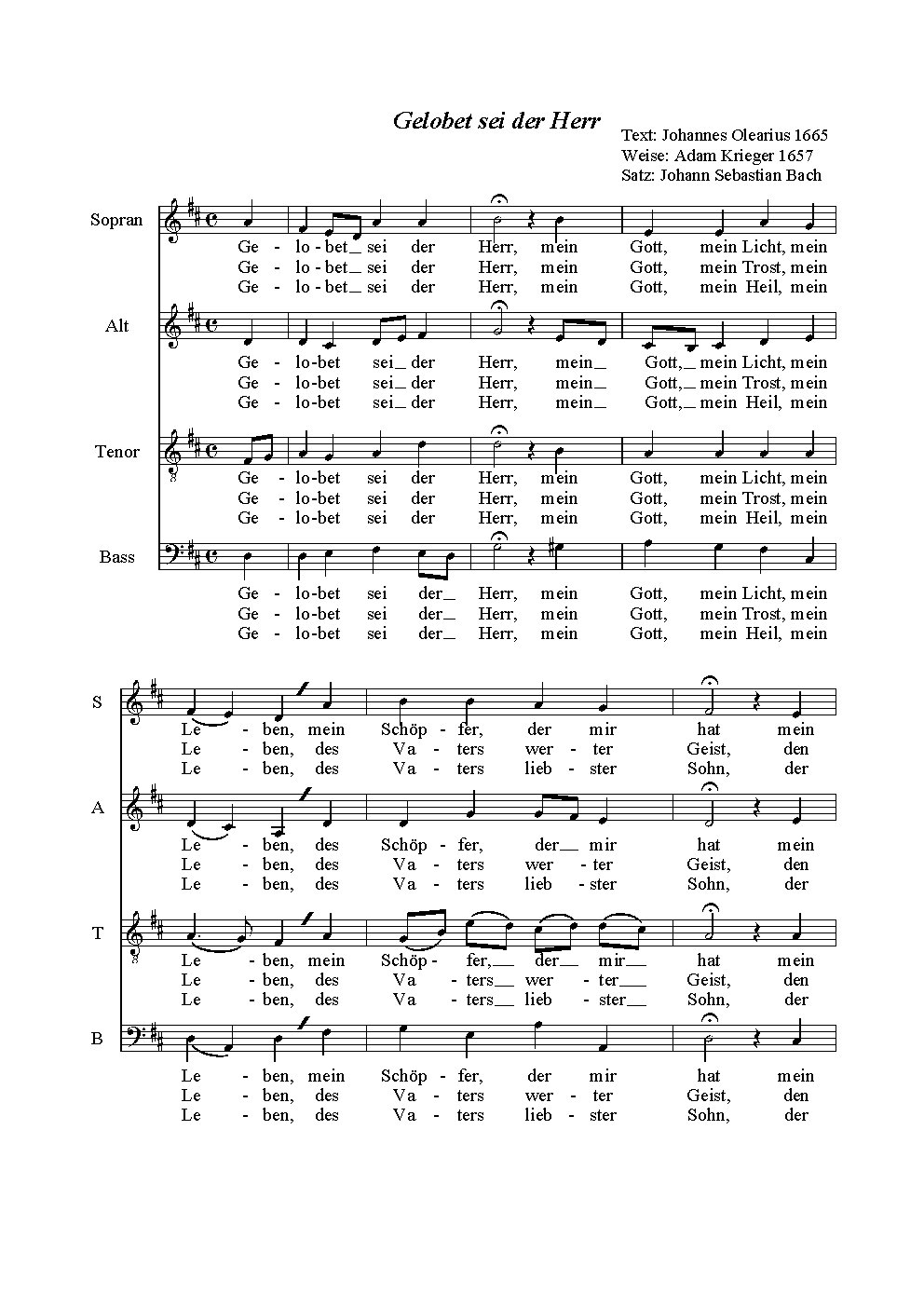 Gelobet sei der Herr - Choir Script PDF Thumbnail