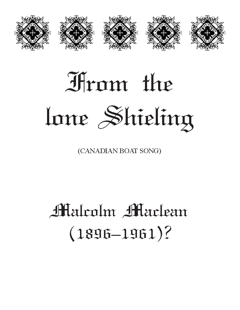 From the lone Shieling