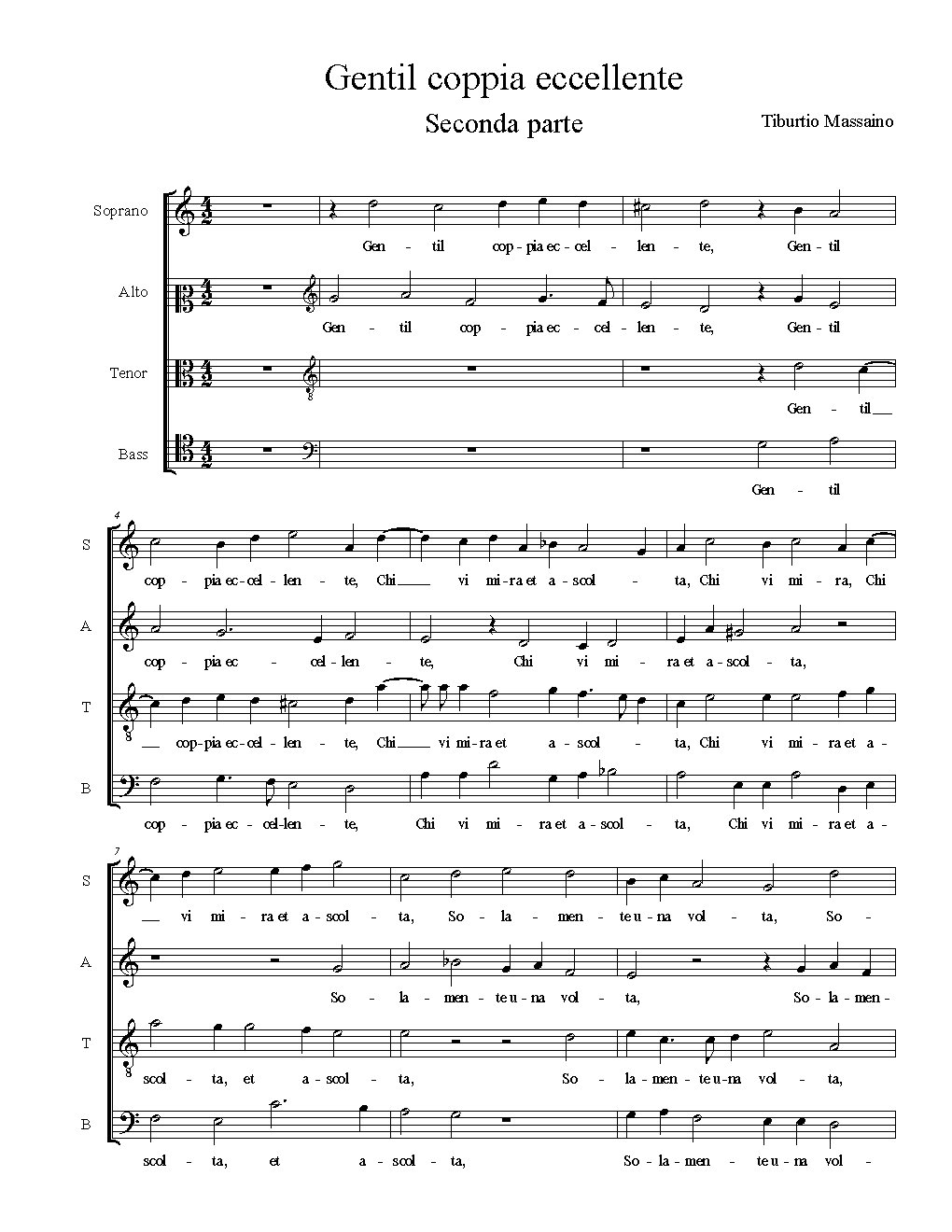Gentil coppia eccellente - Choir Script PDF Thumbnail