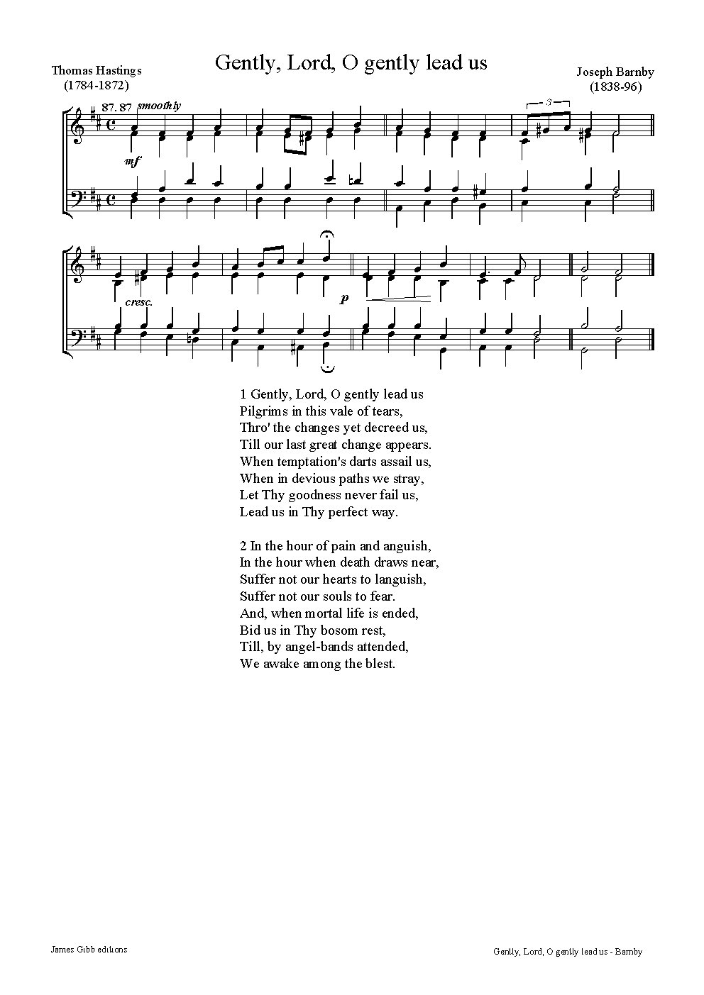 Gently, Lord, O gently lead us - Choir Script PDF Thumbnail