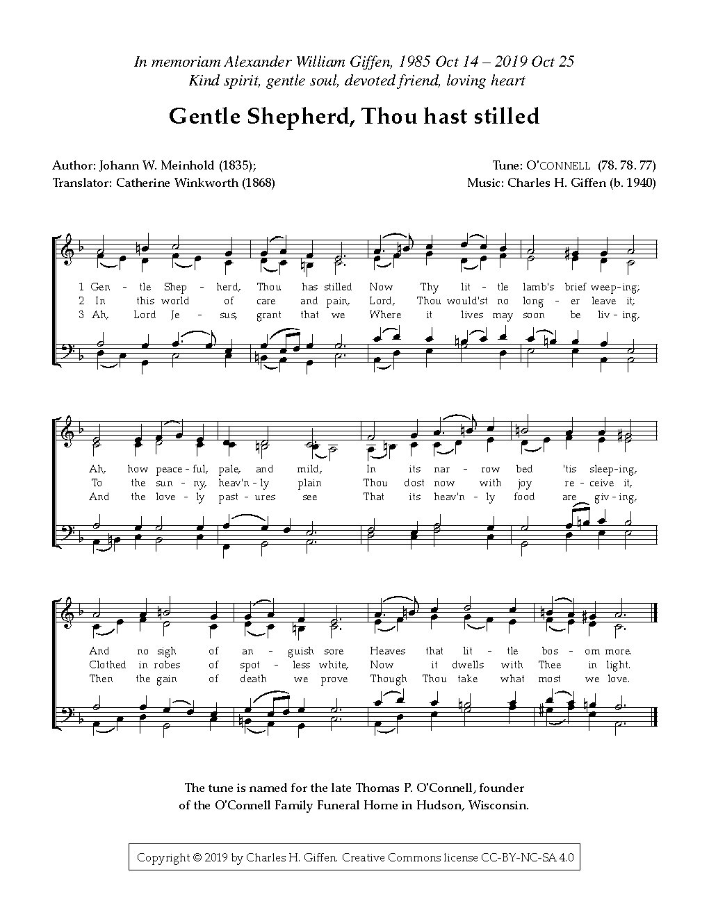 Gentle Shepherd, Thou hast stilled - Choir Script PDF Thumbnail