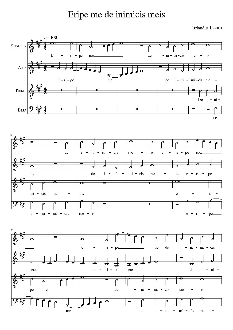 Eripe me a 4 (1585) - Choir Script PDF Thumbnail
