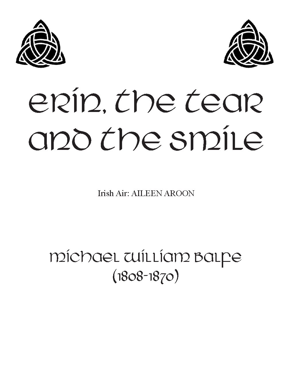 Erin! the tear and the smile - Choir Script PDF Thumbnail