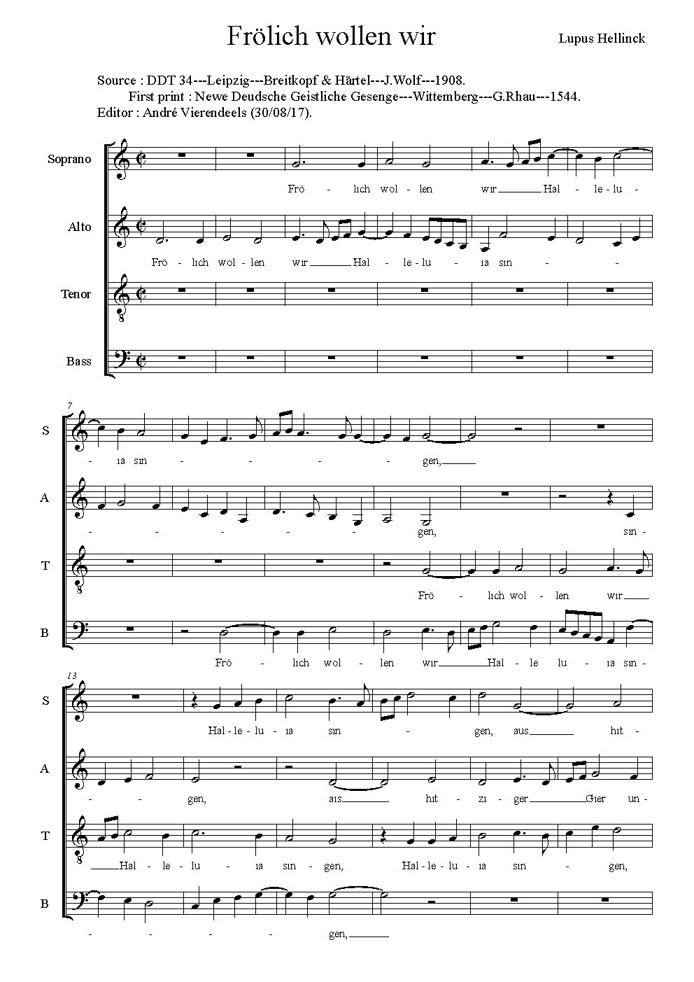 Frölich willen wir Halleluia singen