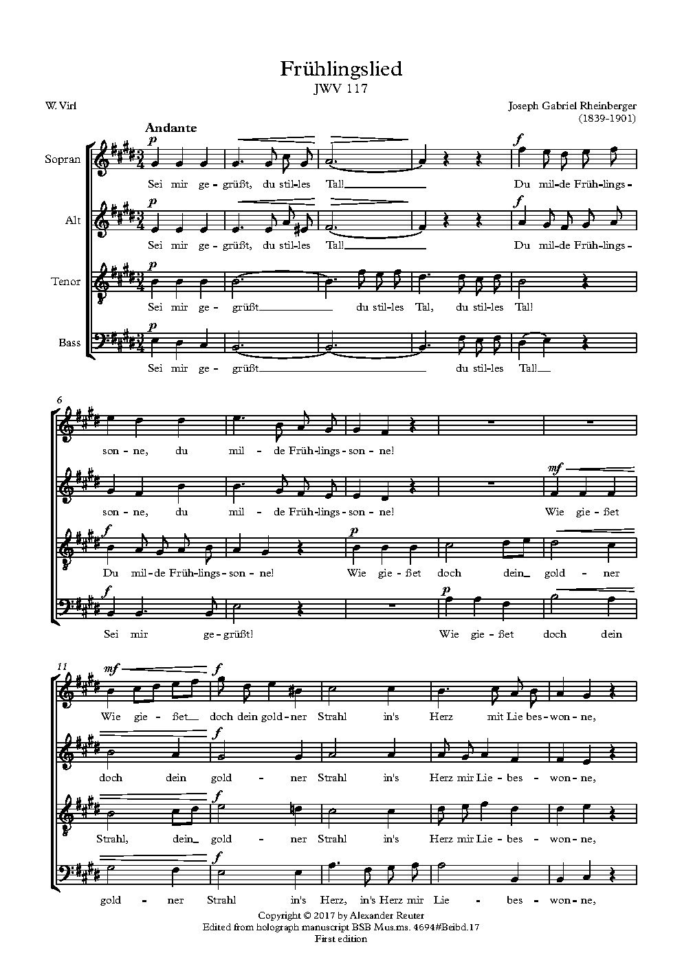 Frühlingslied, JWV 117