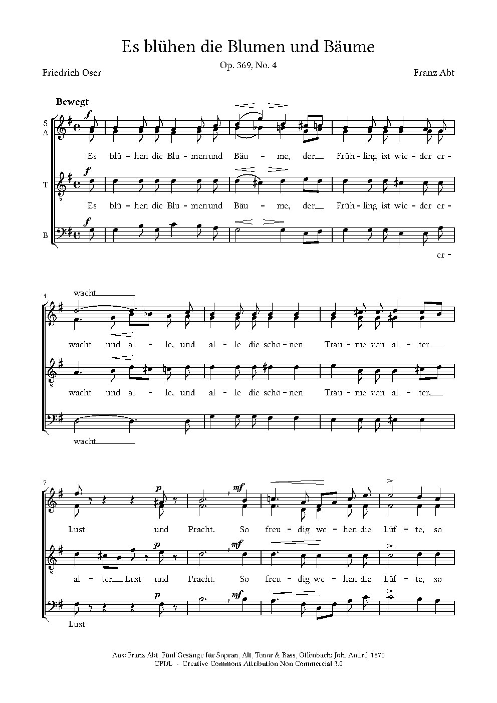 Es blühen die Blumen und Bäume, Op. 369, No. 4